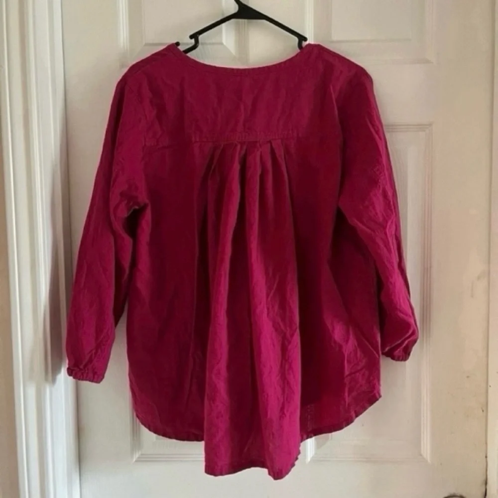 Johnny Was Calme Pink BOHO organic cotton Peasant Blouse - Picture 3 of 6